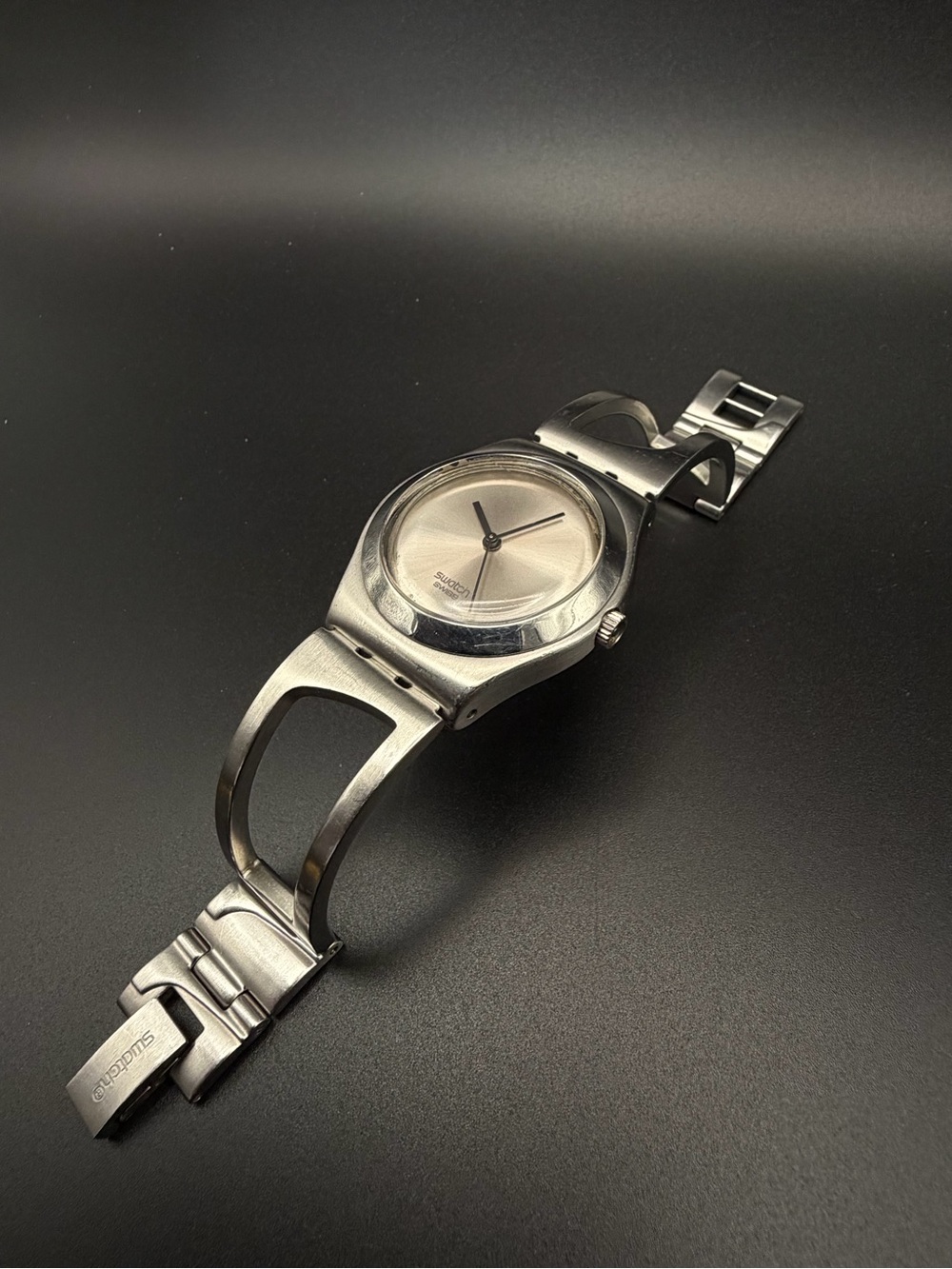 Vintage 2002 Swatch Irony Stainless Steel Swiss Quartz Watch -Brand New Battery